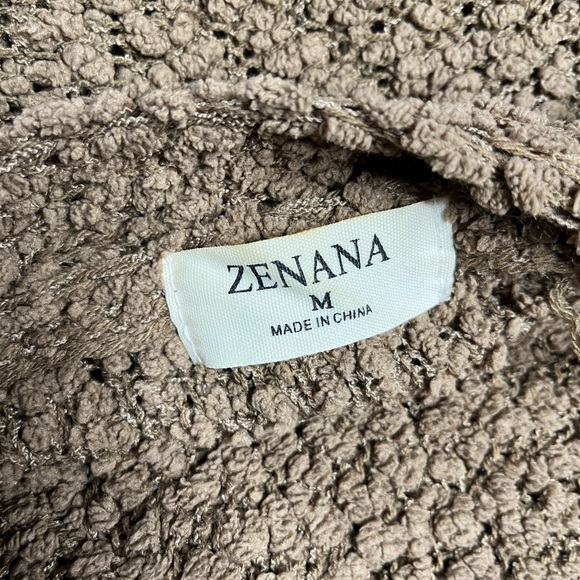 ZENANA OUTFITTERS Popcorn Teddy Button Front Cardigan Mocha Brown Size Medium - Picture 8 of 11